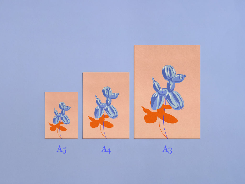 Blue Balloon Dog Art Print 🎈🐶