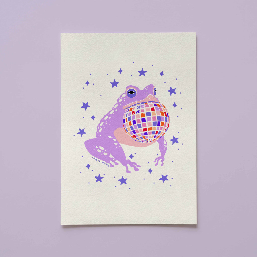 Disco Frog Art Print 🐸🪩