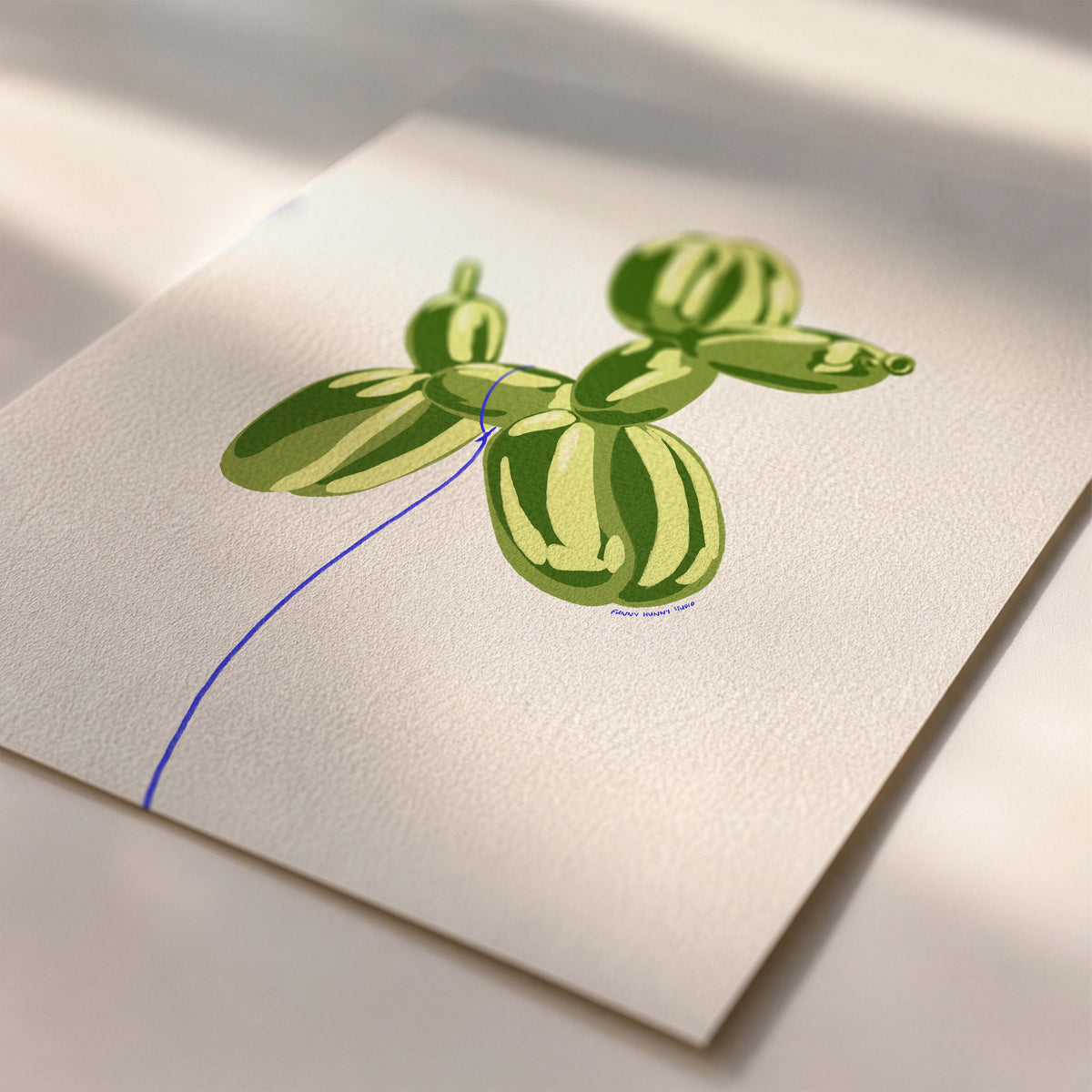 Green Balloon Dog Art Print 🎈🐶