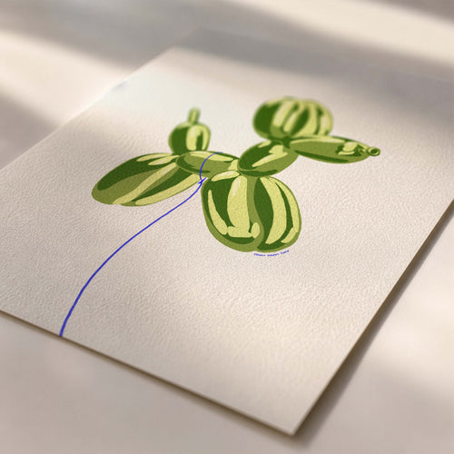 Green Balloon Dog Art Print 🎈🐶