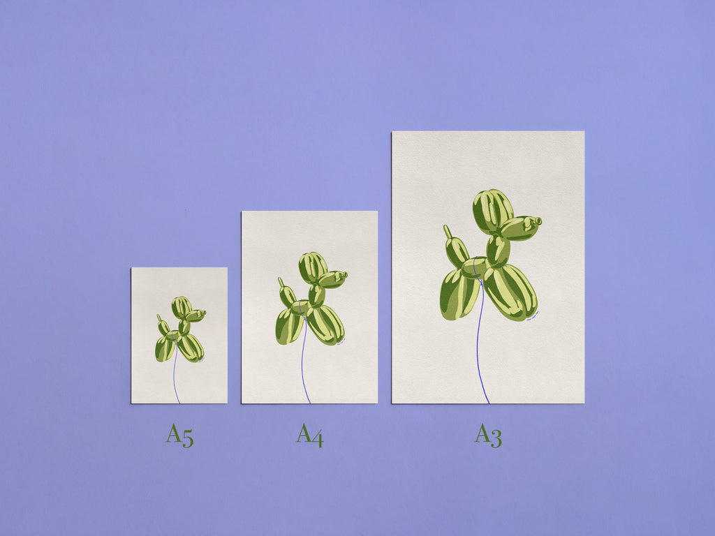Green Balloon Dog Art Print 🎈🐶