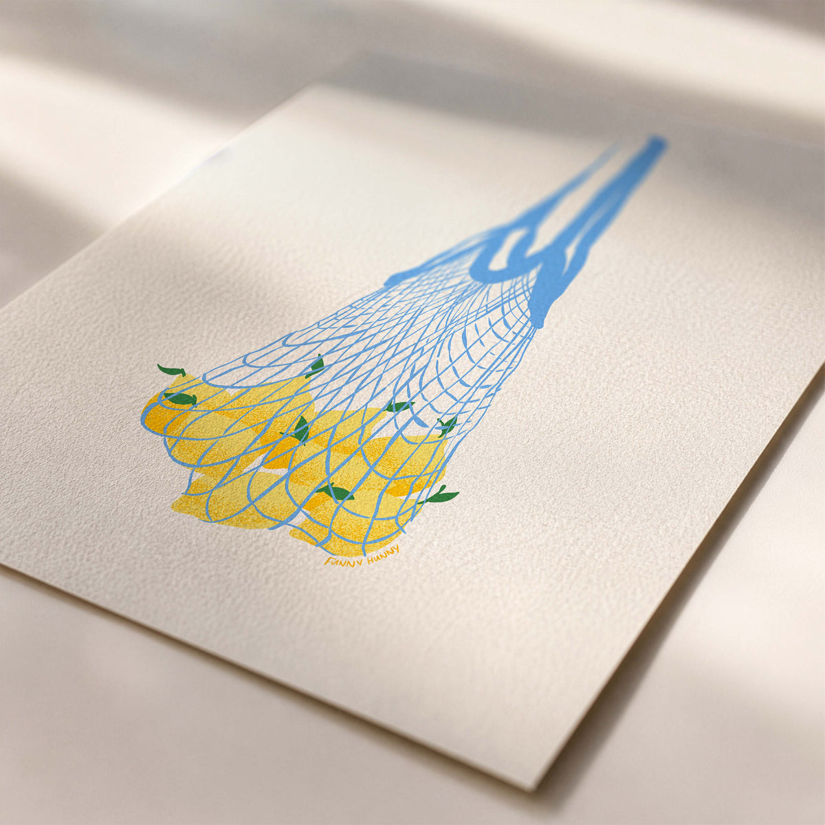 Lemon Market Bag Art Print 🍋💙