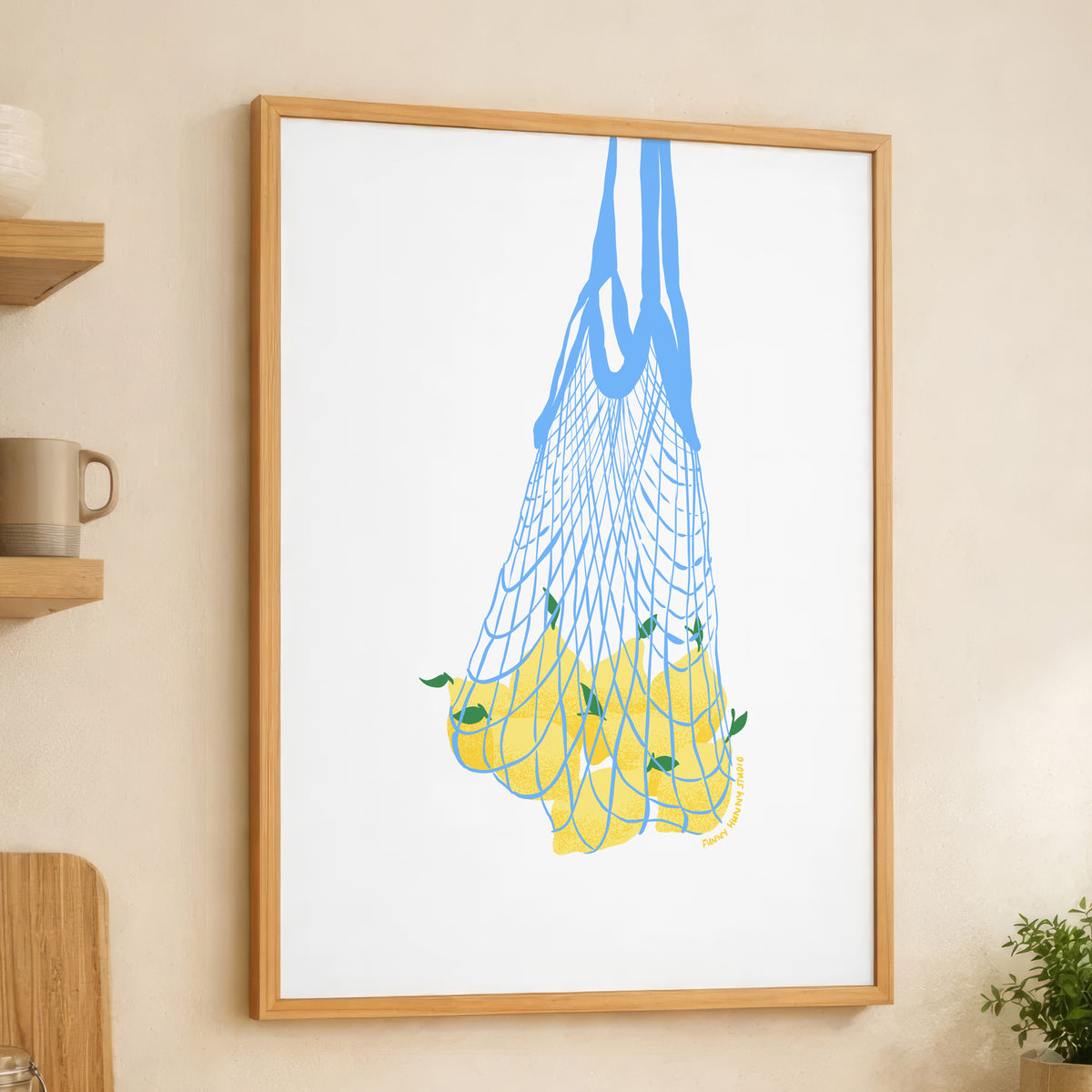 Lemon Market Bag Art Print 🍋💙