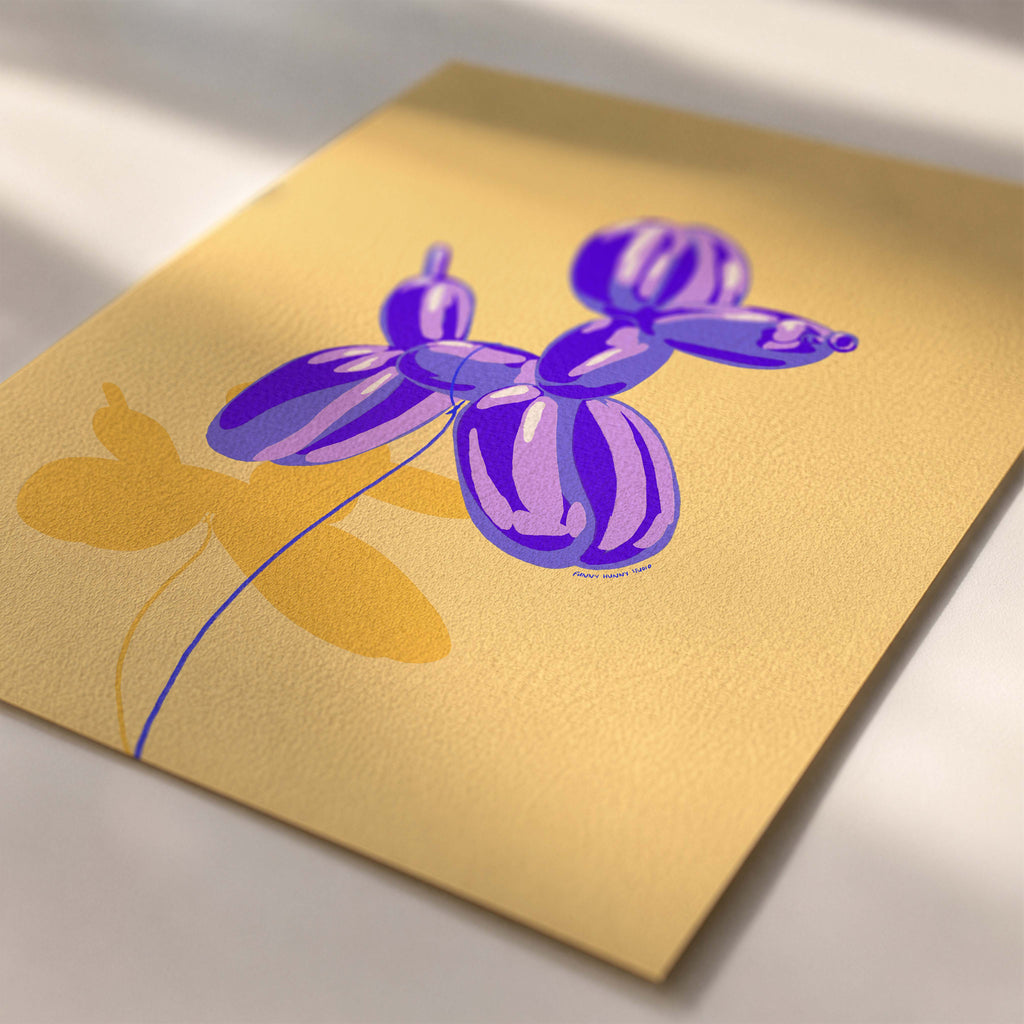 Purple Balloon Dog Art Print 🎈🐶