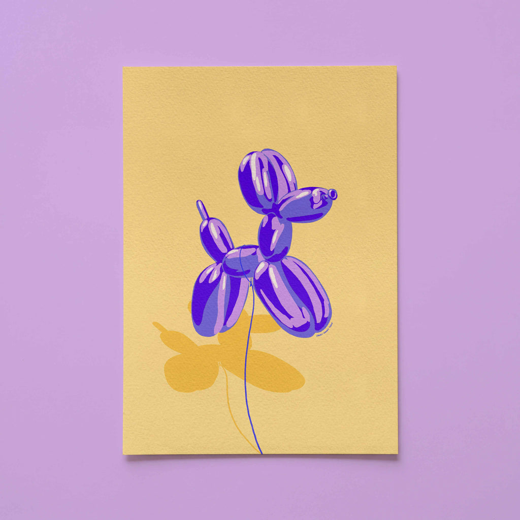 Purple Balloon Dog Art Print 🎈🐶