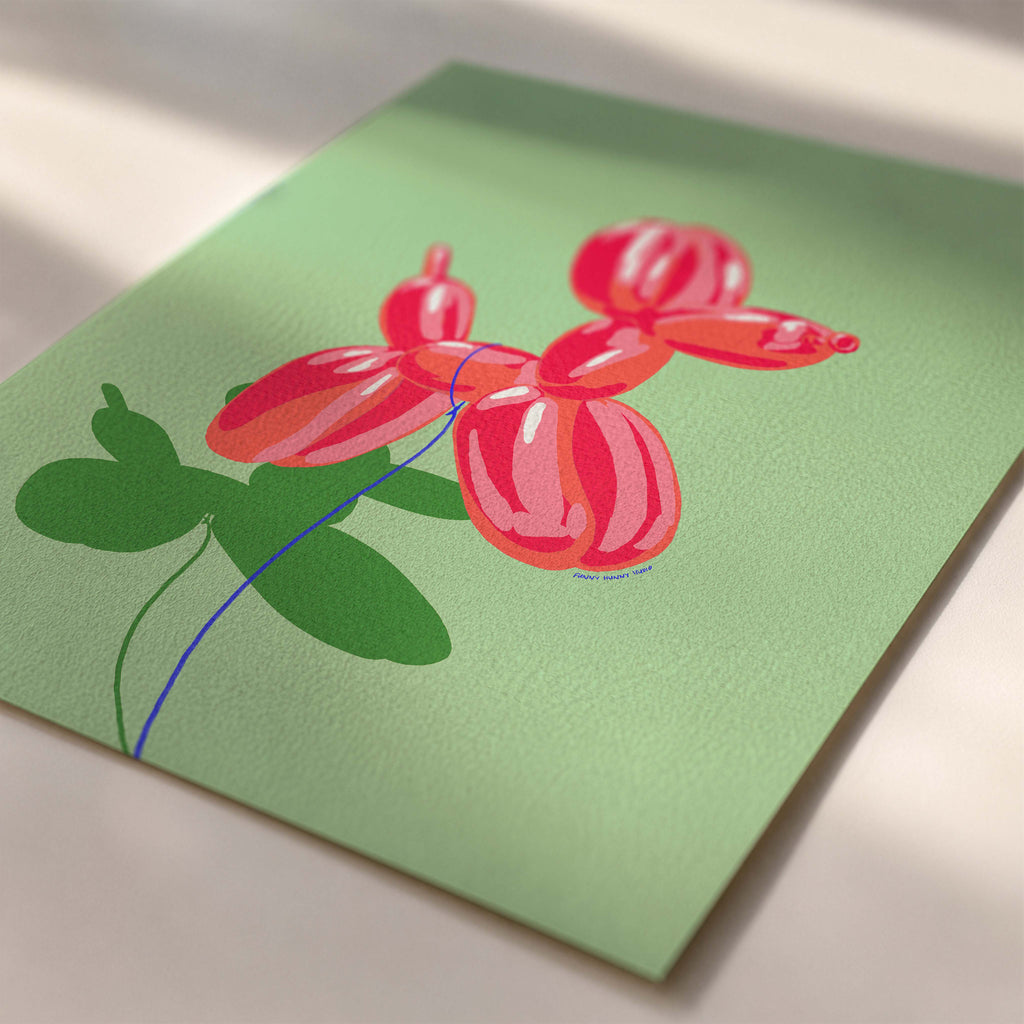 Red Balloon Dog Art Print 🎈🐶