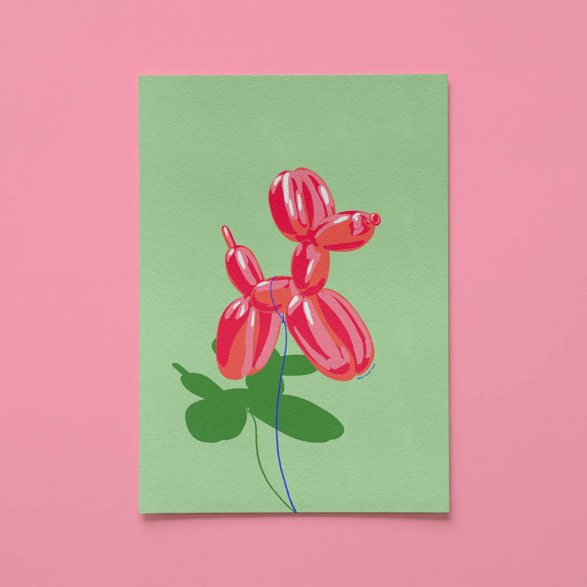 Red Balloon Dog Art Print 🎈🐶